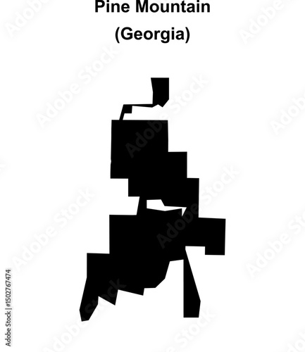 Pine Mountain (Georgia) blank outline map