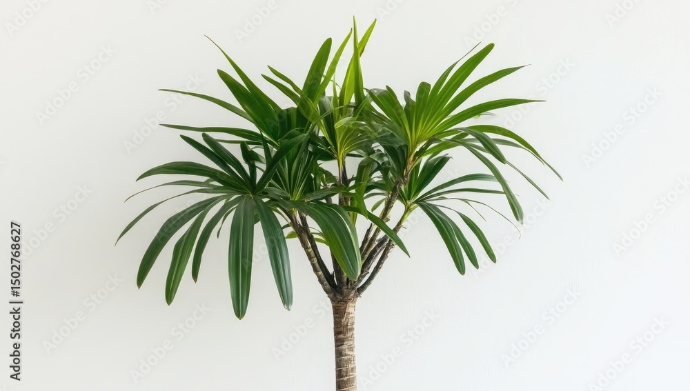 Obraz premium Small palm plant against white wall