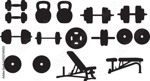 Fitness Equipment Illustration PNG – Training Gear Graphics
