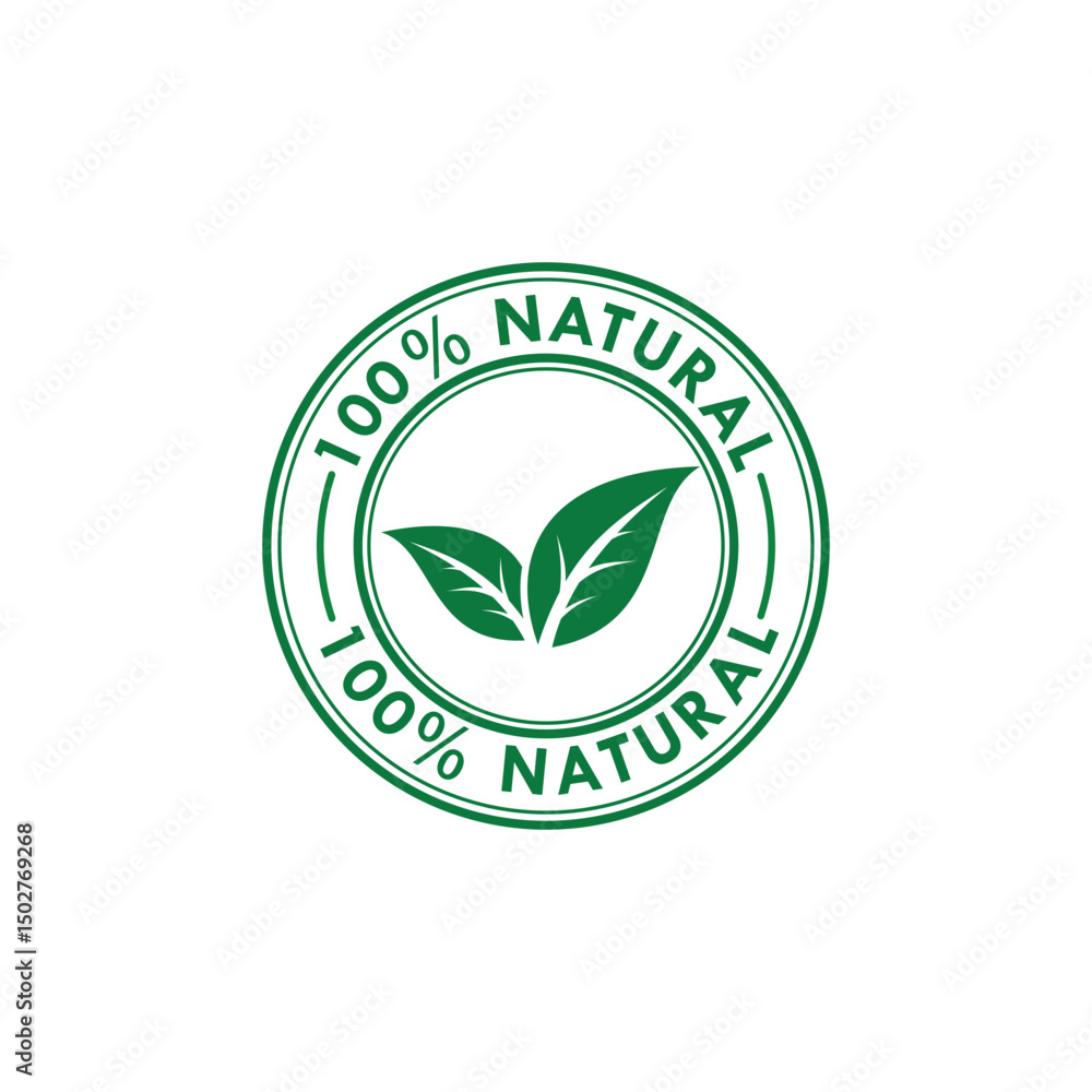 100% Natural Green Symbol Icon vector sign 100% Natural Green Symbol Icon vector sign