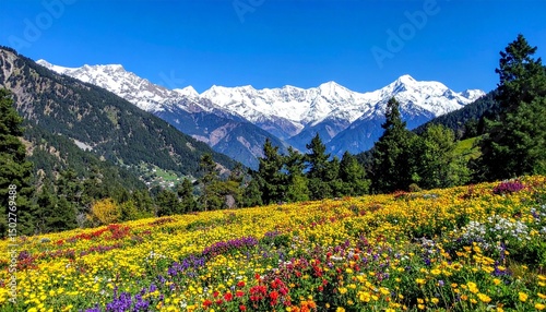Valley of Flowers Bloom in Uttarakhand, India