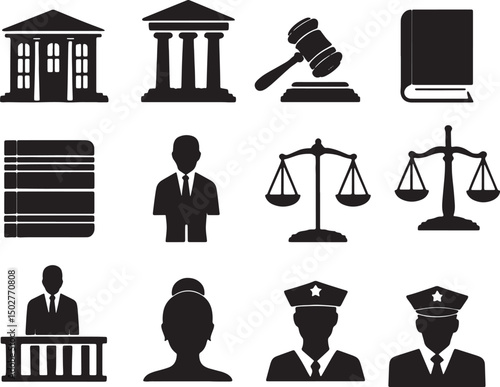 Court and Police Icons PNG – Legal System 