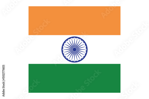 The flag of India. Flag icon. Standard color. Standard size. A rectangular flag. india national simple flag, indian state flag vector illustration.