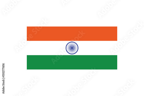 The flag of India. Flag icon. Standard color. Standard size. A rectangular flag. india national simple flag, indian state flag vector illustration.