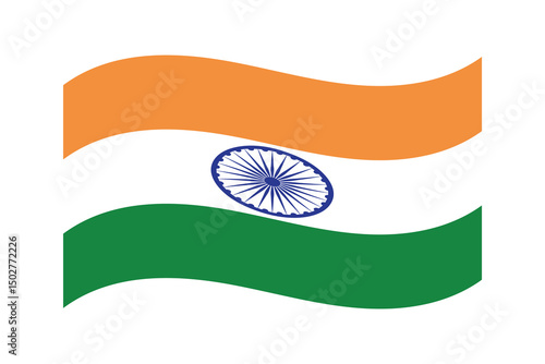 The flag of India. Indian flag isolated on white background. Vector India National Flag icon. Flag design of India.