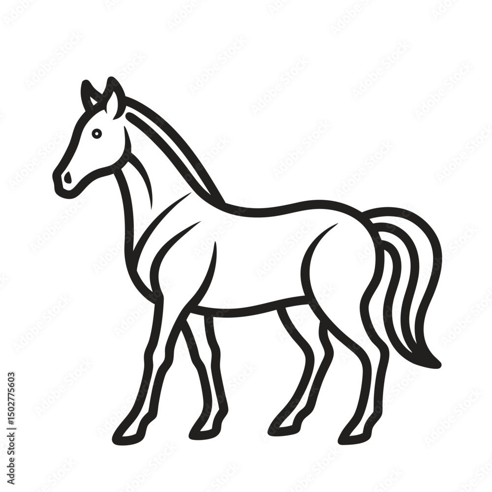 black horse line art vector illustration black horse line art vector illustration