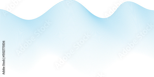 Abstract flow white and blue blend waves lines and technology background. Modern white flowing wave lines and glowing moving . Futuristic technology and sound wave lines background.	
