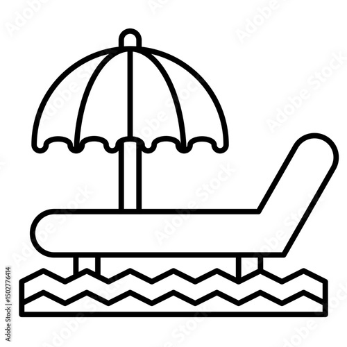 beach chaise longue outline icon