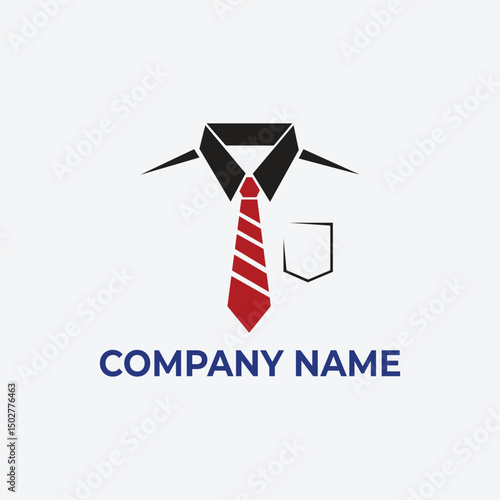 Formal Wear Logo, Shirt and Tie Icon, Professional Attire Symbol, Business Clothing Logo, Executive Dress Code