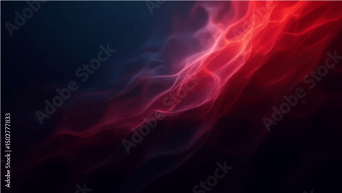 Abstract red smoke fractal wave pattern with flowing lines and light effects.