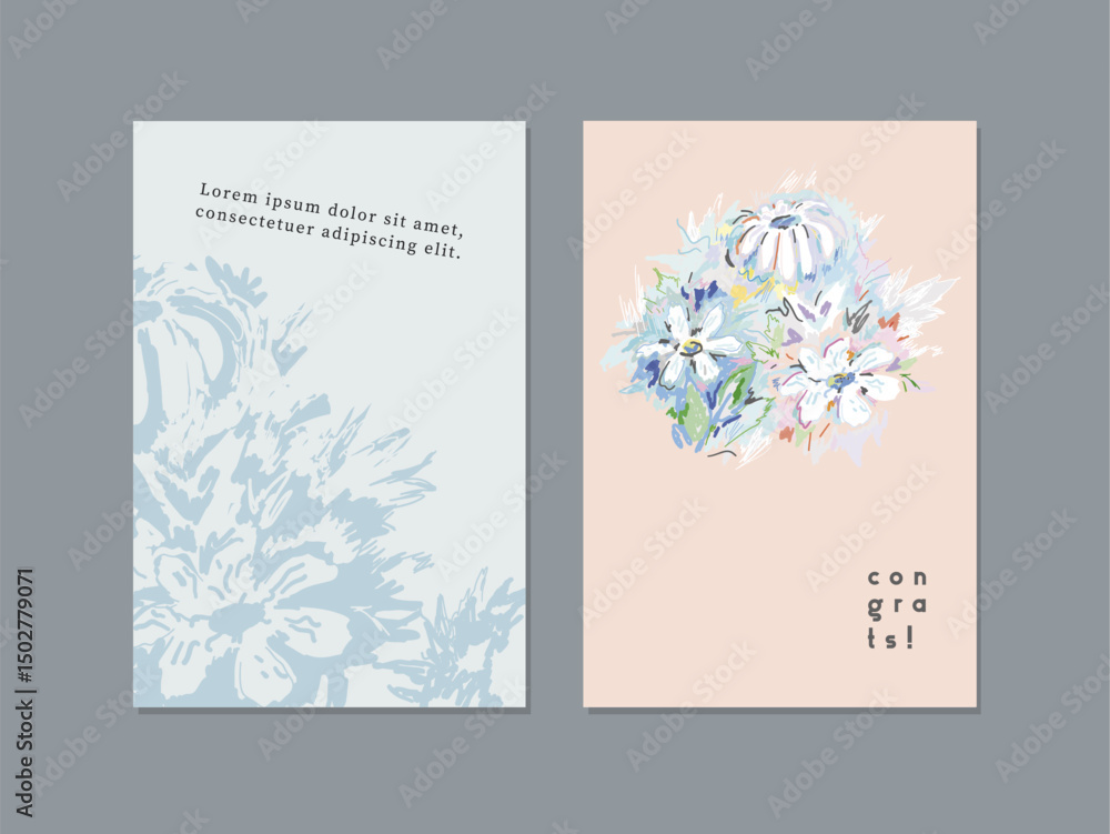 custom made wallpaper toronto digitalSet of creative floral art posters or cards. Hand Drawn textures. Wedding, anniversary, birthday, Valentin's day, party invitations, covers