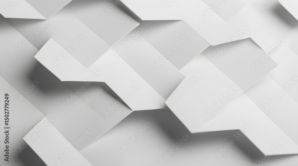 Obraz premium Abstract geometric patterns in white and gray, minimalist industrial design with clean textures and subtle shadows, conveying modern simplicity and