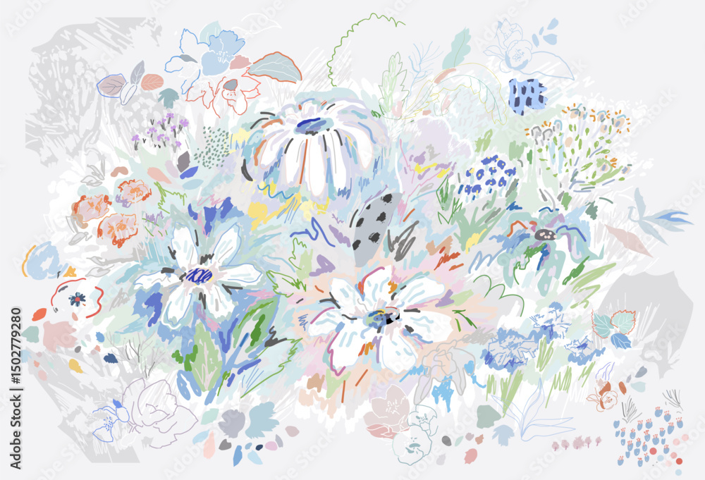 custom made wallpaper toronto digitalCreative universal floral background. Modern graphic design. Hand Drawn textures. Ideal for web, card, poster, cover, invitation, brochure. Vector