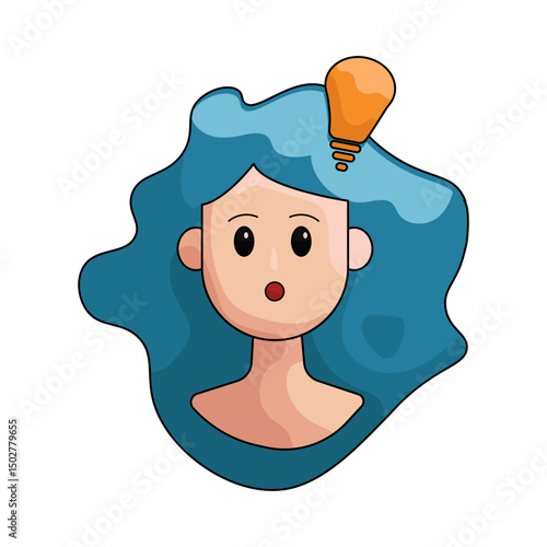 Illustration of woman is thinking

