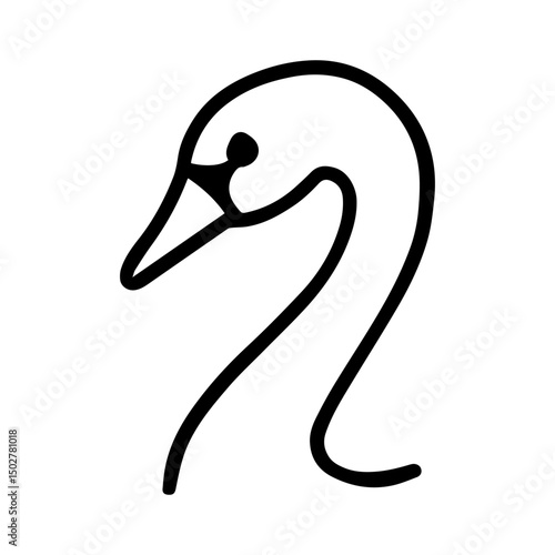 swan face icon on white background vector
Vector line icon animals