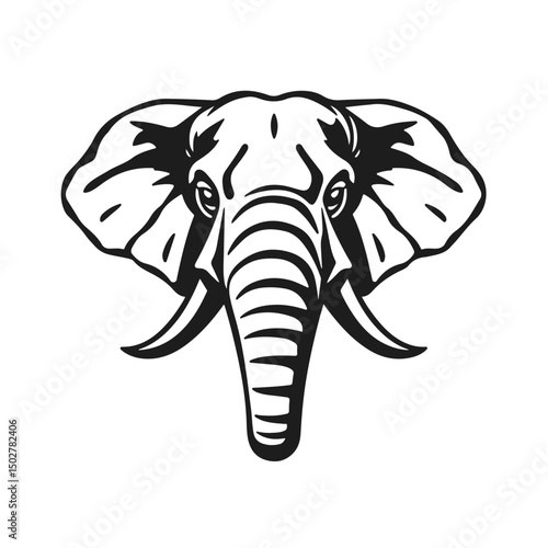 Wallpaper Mural Elephant head silhouette, isolated vector illustration, wild animal graphic design	 Torontodigital.ca