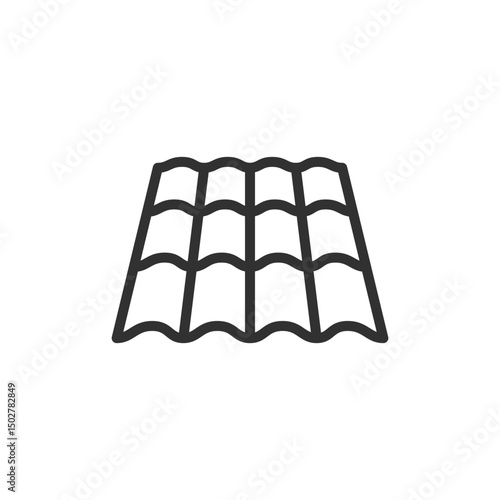 Roof tiles, linear icon. Construction materials for roofing. Line with editable stroke.