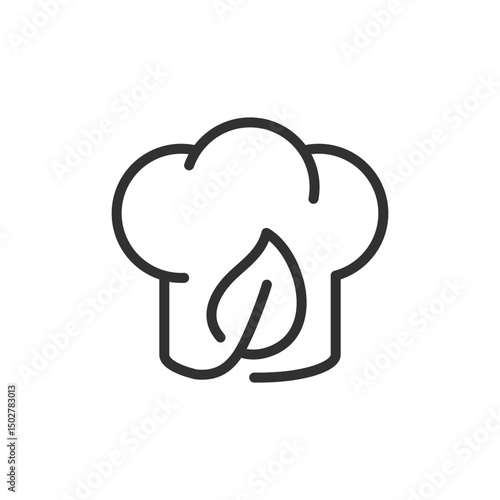 Broccoli with leaf, linear icon. Healthy vegetable or plant-based food. Line with editable stroke.