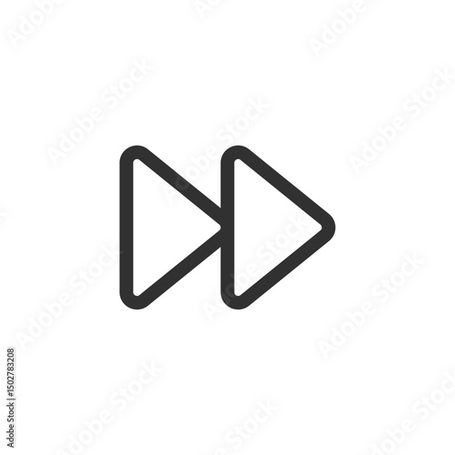 Free Download Fast forward icon, linear style. Playback control, video skip, or media streaming. Line with editable stroke. - GFXLoad