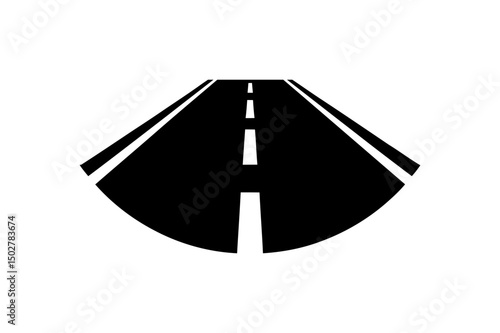 Road highway asphalt perspective street travel icon