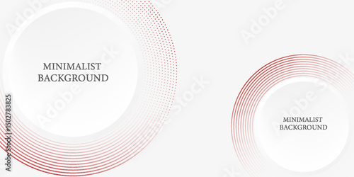 Abstract white background with red circle lines. Digital future technology concept. vector illustration.