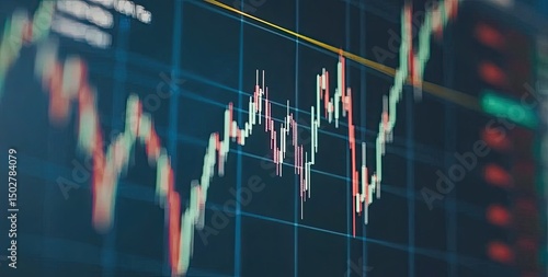 Stock market chart showing upward trend