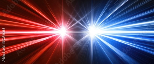 Red and blue light burst