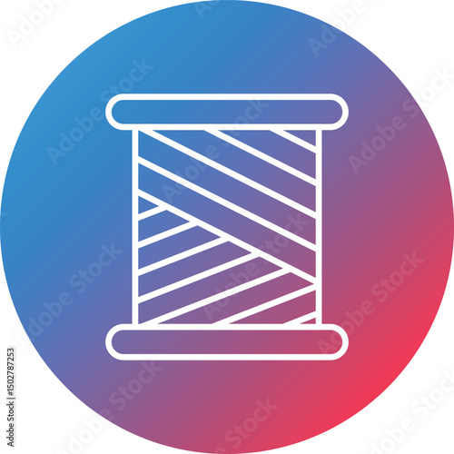 Spool Line Gradient Circle Background Icon