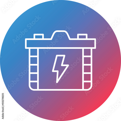 Accumulator Line Gradient Circle Background Icon