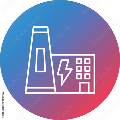 Geothermal Energy Line Gradient Circle Background Icon