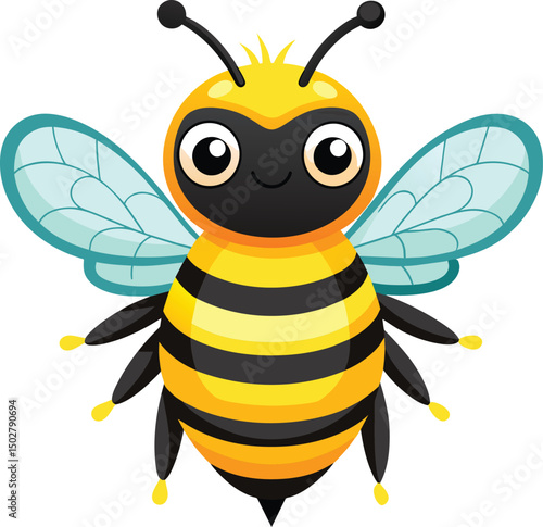 Honey bee cartoon character vector illustration