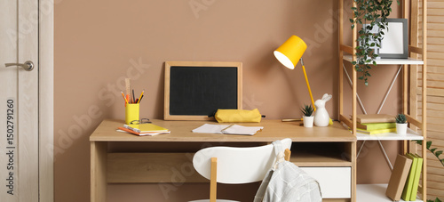 Student's workplace with ch...