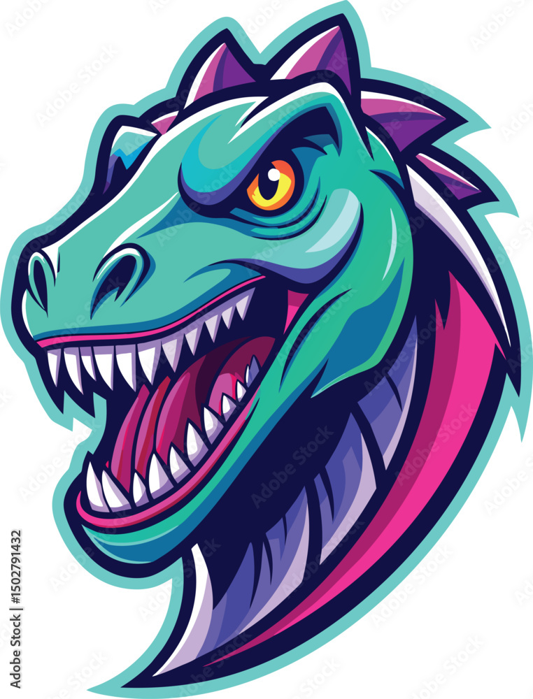 Angry dinosaur Head Mascot logo design vector illustration Angry dinosaur Head Mascot logo design vector illustration
