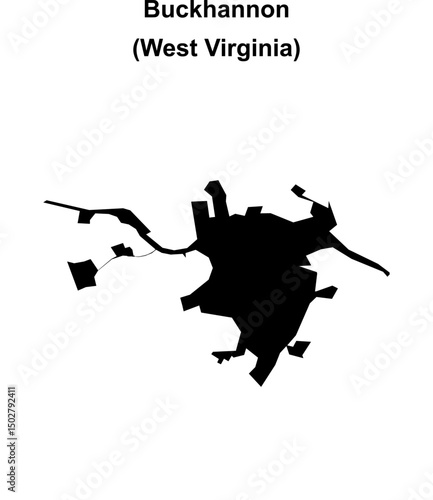 Buckhannon (West Virginia) blank outline map