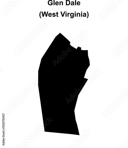 Glen Dale (West Virginia) blank outline map