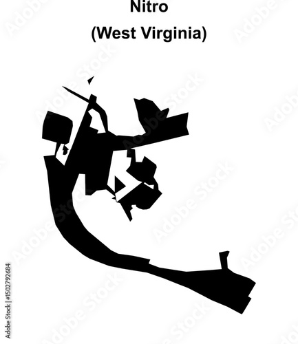 Nitro (West Virginia) blank outline map