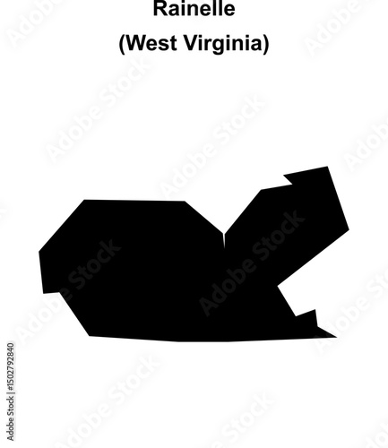 Rainelle (West Virginia) blank outline map
