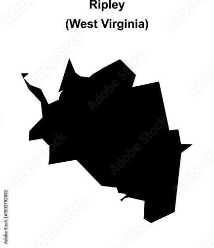 Ripley (West Virginia) blank outline map