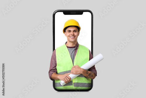 Young male engineer with bl...