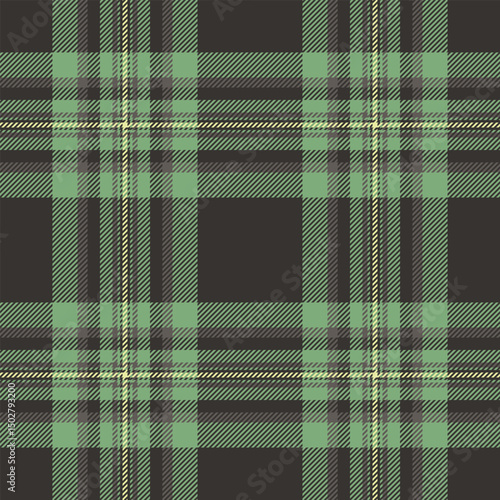 Elegant green and black plaid pattern.  Perfect for textile design, apparel, or website backgrounds.  This seamless texture evokes a feeling of classic style and understated sophistication.