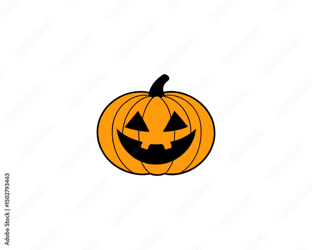 Fototapeta premium Halloween Pumpkin Faces Vector Scary, Cute, Funny Jack-o’-Lantern Carved Pumpkins for Fall Design and Decoration.