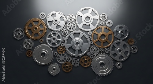 Gears Interlocking Machine Mechanisms
