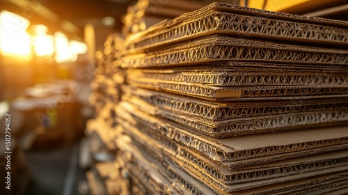 Wallpaper Mural Cardboard Stack in Factory, Background for Packaging, Texture Illustration, Product Photography Torontodigital.ca