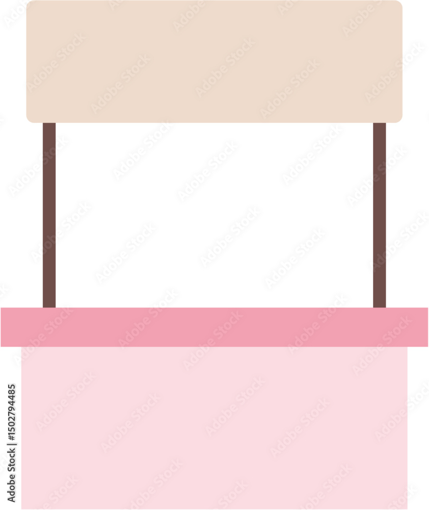 Obraz premium cute empty stand market booth stall