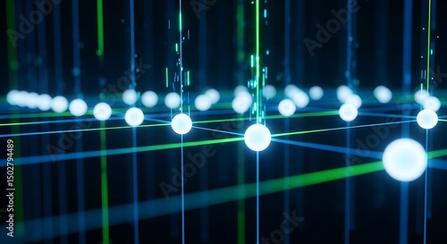Glowing Orbs on Grid
