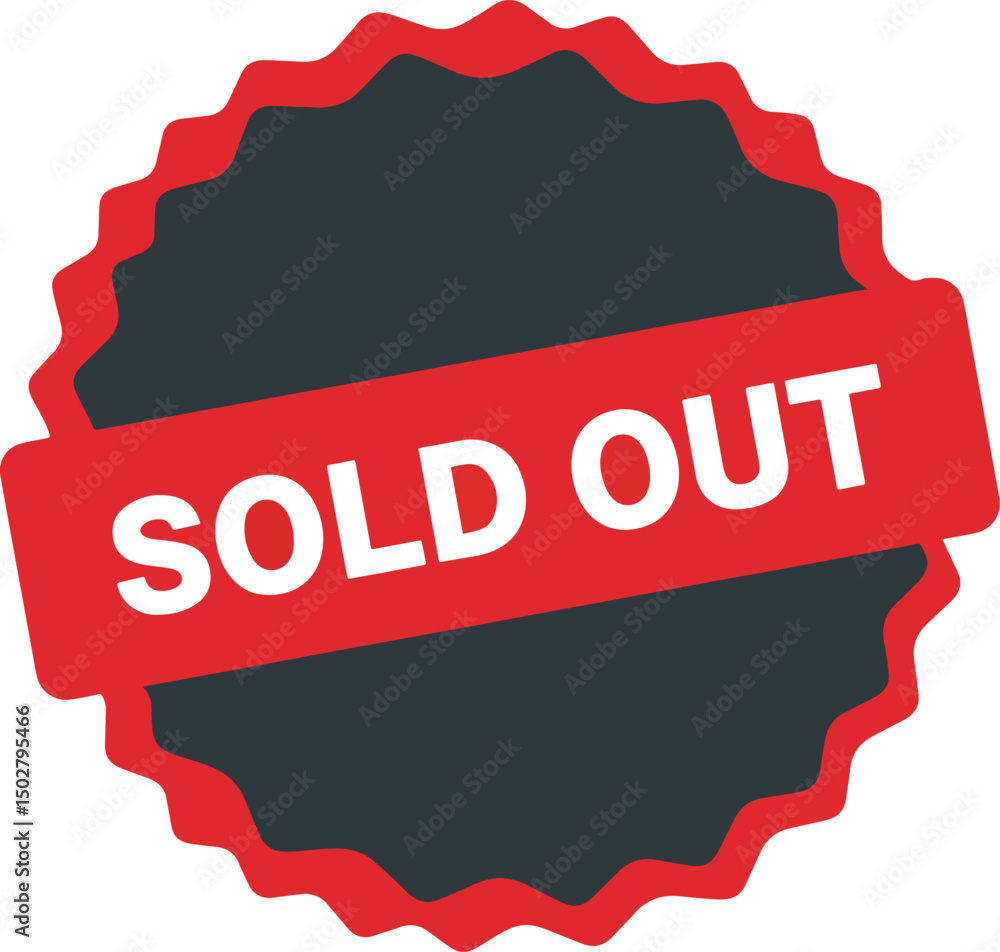 Obraz premium minimal torn sticker style sold out badge button