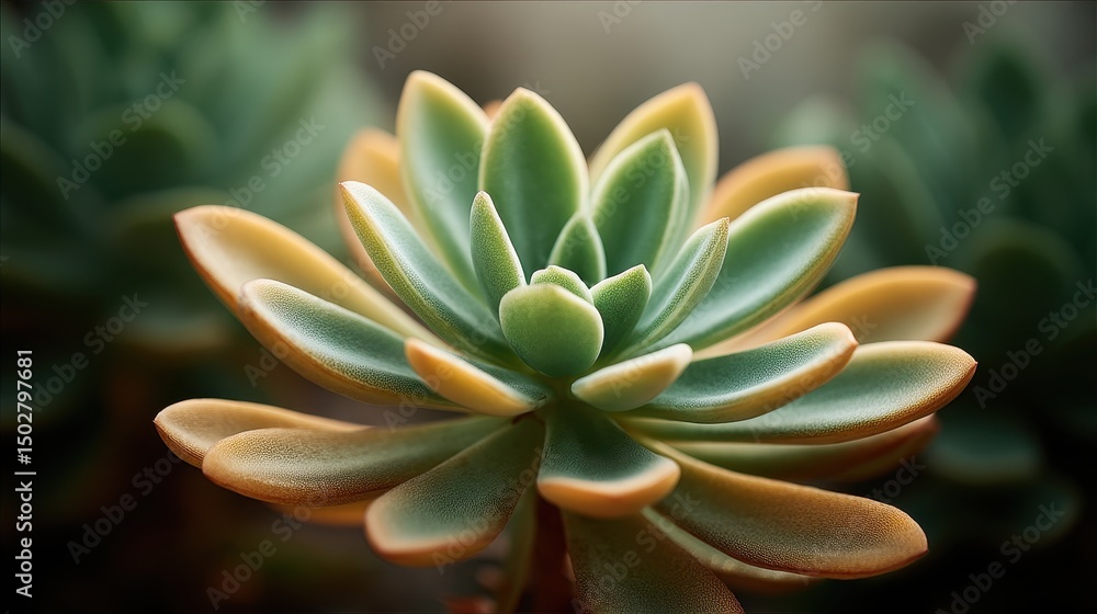 Obraz premium Detailed Closeup of Succulent Plant under Sunlight
