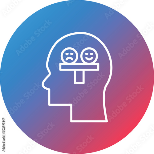 Balance Emotion Line Gradient Circle Background Icon