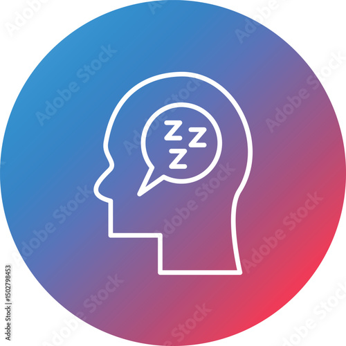 Fatigue Line Gradient Circle Background Icon