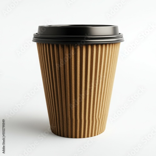 Wallpaper Mural Disposable Coffee Cup on White Background with Black Lid On Torontodigital.ca